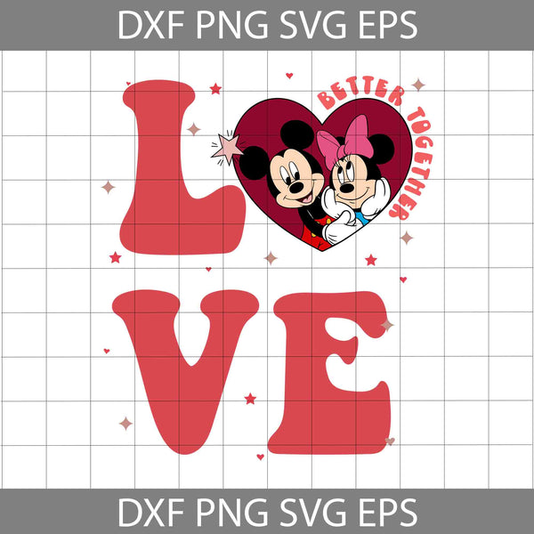 Valentine Mouse Hearts Svg, Mouse Couple Svg, Mouse Svg, Cartoon Svg, Valentine's Day Svg, Cricut File, Clipart, Svg, Png, Eps, Dxf