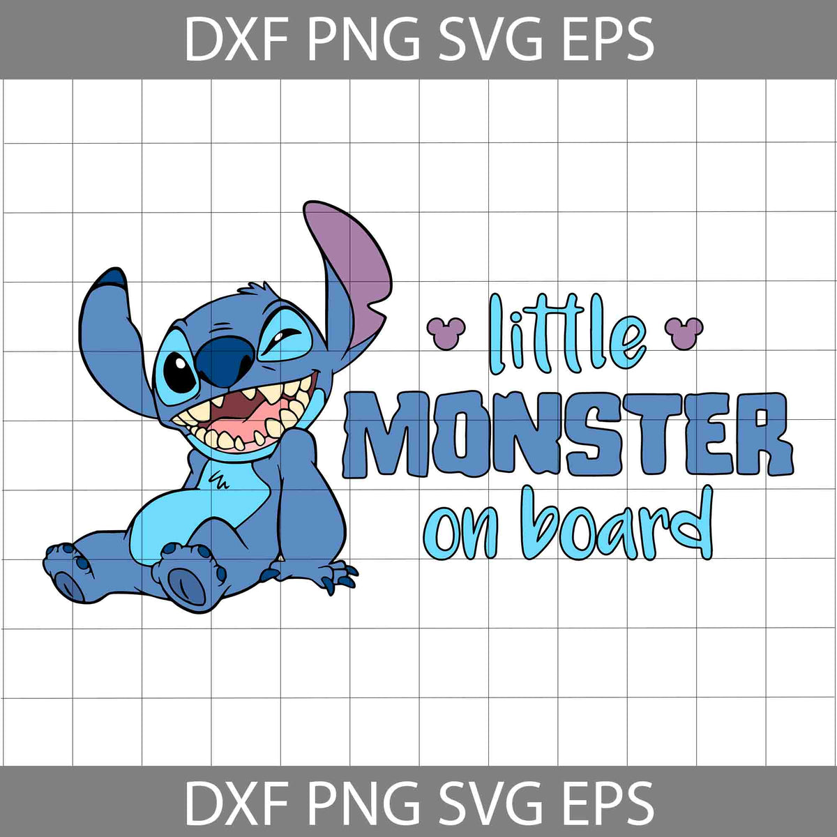 Stitch Little Monster On Board Svg, Stitch Svg, Cartoon Svg, Cricut ...