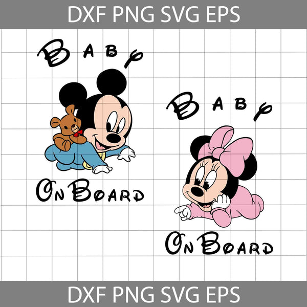 Baby On Board Mouse Svg, Mouse Svg, Baby On Board Svg, Cartoon Svg, Cricut File, Clipart, Svg, Png, Eps, Dxf