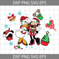 Mouse Christmas Svg, Duck Christmas Svg, Merry Christmas Svg, Cartoon Svg, Christmas Svg, Cricut File, Clipart, Svg, Png, Eps, Dxf