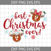 Best Christmas Ever Svg, Gingerbread Mouse Ears Cookies Christmas Svg, Merry Christmas Svg, Cartoon Svg, Christmas Svg, Cricut File, Clipart, Svg, Png, Eps, Dxf