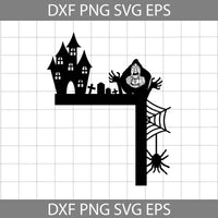 Witch Halloween Svg, Halloween Door Corner Svg, Cartoon Svg, Cricut File, Clipart, Svg, Png, Eps, Dxf