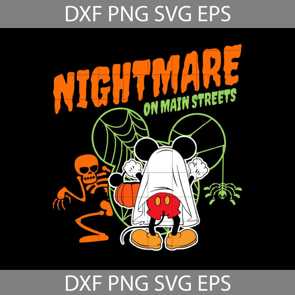 Nightmare On Main Streets Svg, Mickey Halloween Svg, Ghost Mouse Halloween Svg, Boo Svg, Fall Halloween Friends Svg, Cartoon Svg, Halloween Svg, Cricut File, Clipart, Svg, Png, Eps, Dxf