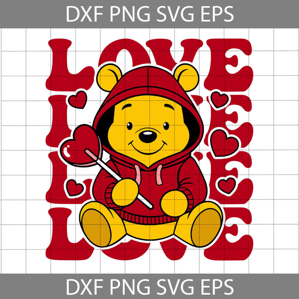 Bear Candy Heart Svg, Love Svg, Valentine’s Day Svg, Cartoon Svg, Cricut File, Clipart, Svg, Png, Eps, Dxf