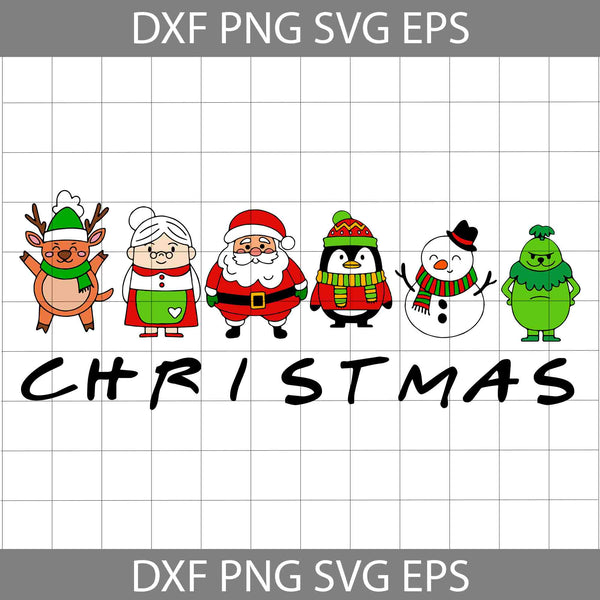 Christmas Characters Svg, Christmas Friends Svg, Merry Christmas Svg, Cartoon Svg, Christmas Svg, Cricut File, Clipart, Svg, Png, Eps, Dxf