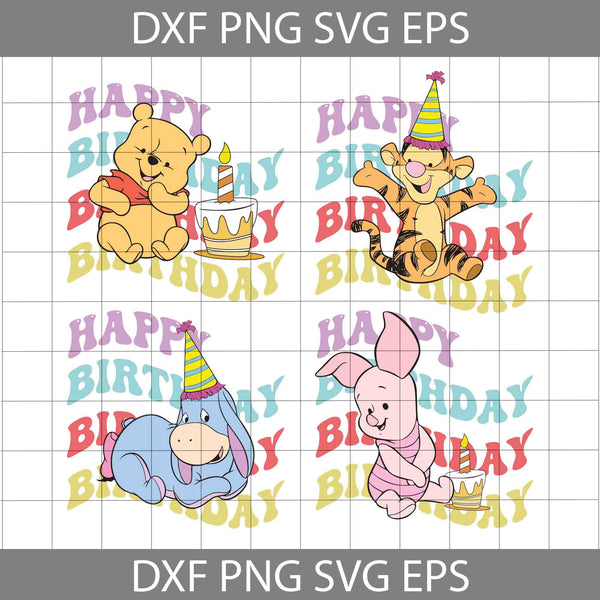 Bear Birthday Svg, Cartoon Svg, Birthday Svg, Cricut File, Clipart, Svg, Png, Eps, Dxf