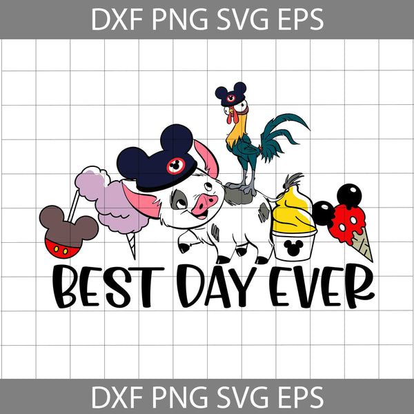 Best Day Ever Svg, Snack Goal Svg, Carnival Food Svg, Floral Pua Hei Hei With Mouse Hat Svg, Cartoon Svg, Cricut File, Clipart, Svg, Png, Eps, Dxf