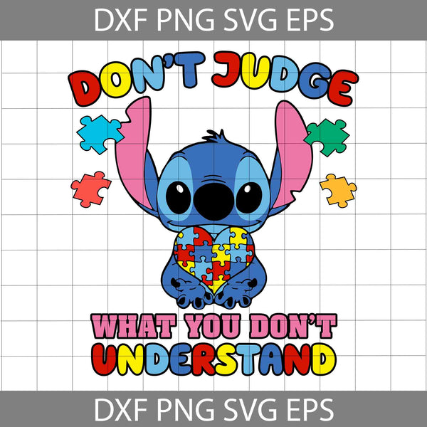 Autism Dont Judge What You Don’t Understand Svg, Cartoon Svg, Autism Svg, Cricut File, Clipart, Svg, Png, Eps, Dxf