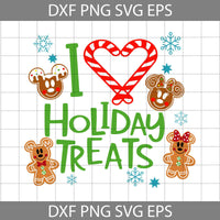 I love Holiday Treats Svg, Mouse Christmas Svg, Merry Christmas Svg, Cartoon Svg, Christmas Svg, Cricut File, Clipart, Svg, Png, Eps, Dxf