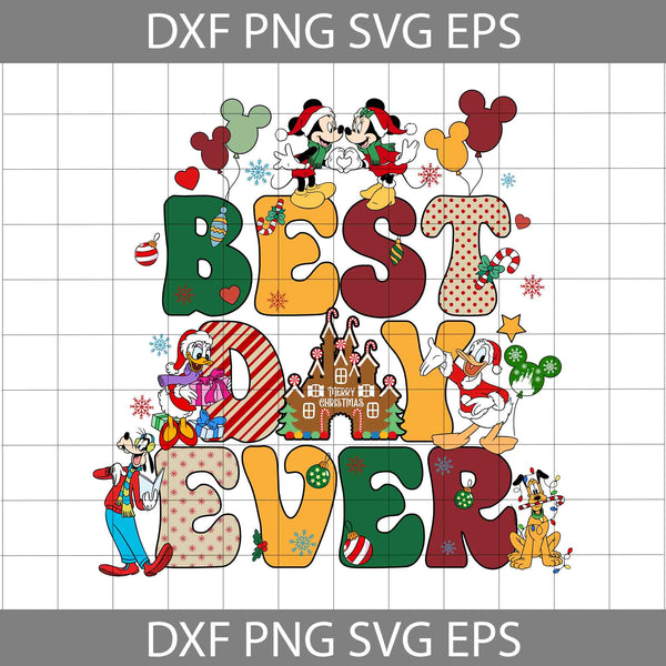 Best Day Ever Christmas Svg, Happiest Place On Earth Christmas, Xmas Best Day Mouse Ear Svg, Mouse Svg, Cartoon Svg, Christmas Svg, Cricut File, Clipart, Svg, Png, Eps, Dxf