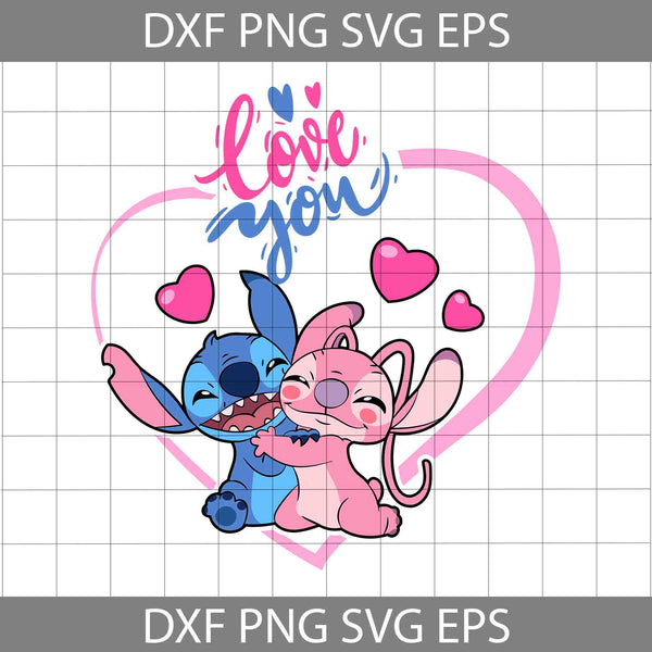 Stitch in Love Svg, Stitch couple svg, angel svg, stitch angel svg