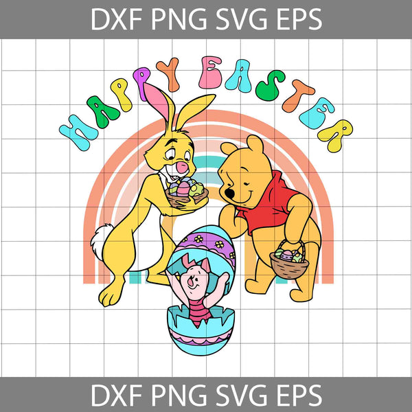 Bear Happy Easter Svg, The Bear And Friends Easter Rainbow Svg, Easter Egg Svg, Bunny Svg, Happy Easter Svg, Cartoon Svg, Easter Svg, Cricut File, Clipart, Svg, Png, Eps, Dxf