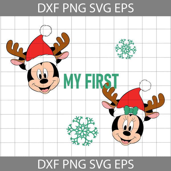 Mouse Christmas Svg, Merry Christmas Svg, Cartoon Svg, Christmas Svg, Cricut File, Clipart, Svg, Png, Eps, Dxf