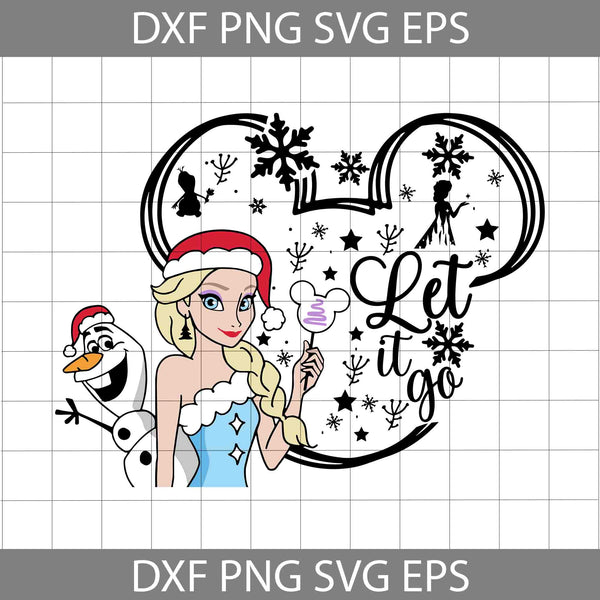 Let It Go Mouse Head Svg, Merry Christmas Svg, Cartoon Svg, Christmas Svg, Cricut File, Clipart, Svg, Png, Eps, Dxf