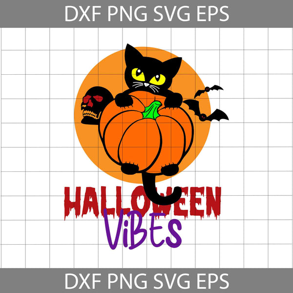 Black Cat Halloween Svg, Spooky Season Svg, Cartoon Svg, Halloween Svg, Cricut File, Clipart, Svg, Png, Eps, Dxf