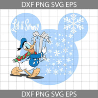 Let it Snow Mouse Head Christmas Svg, Duck Christmas Svg, Merry Christmas Svg, Cartoon Svg, Christmas Svg, Cricut File, Clipart, Svg, Png, Eps, Dxf