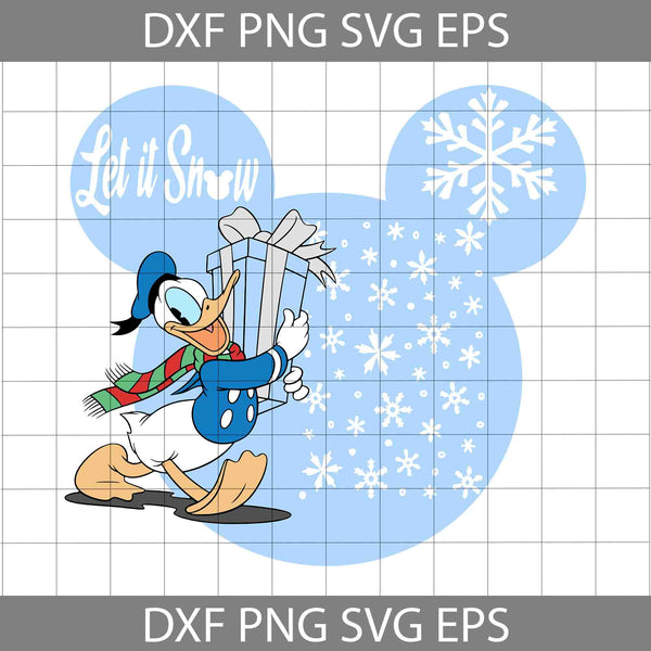 Let it Snow Mouse Head Christmas Svg, Duck Christmas Svg, Merry Christmas Svg, Cartoon Svg, Christmas Svg, Cricut File, Clipart, Svg, Png, Eps, Dxf