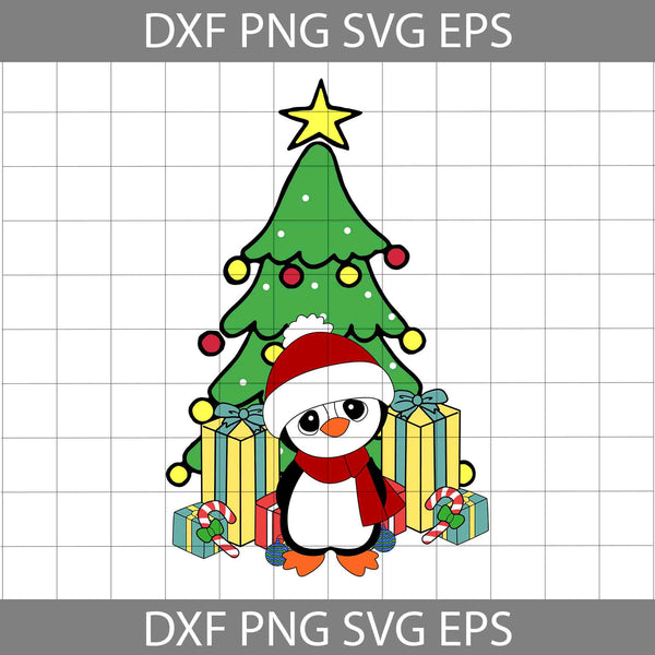 Christmas Tree Svg, Cute Penguin Svg, Penguin Svg, Merry Christmas Svg, Cartoon Svg, Christmas Svg, Cricut File, Clipart, Svg, Png, Eps, Dxf