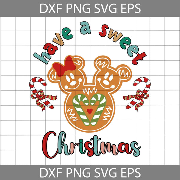 Have A Sweet Christmas Svg, Mouse Ears Christmas Gingerbread Svg, Mouse Ears Gingerbread Svg, Candy Cane Heart Svg, Merry Christmas Svg, Cartoon Svg, Christmas Svg, Cricut File, Clipart, Svg, Png, Eps, Dxf