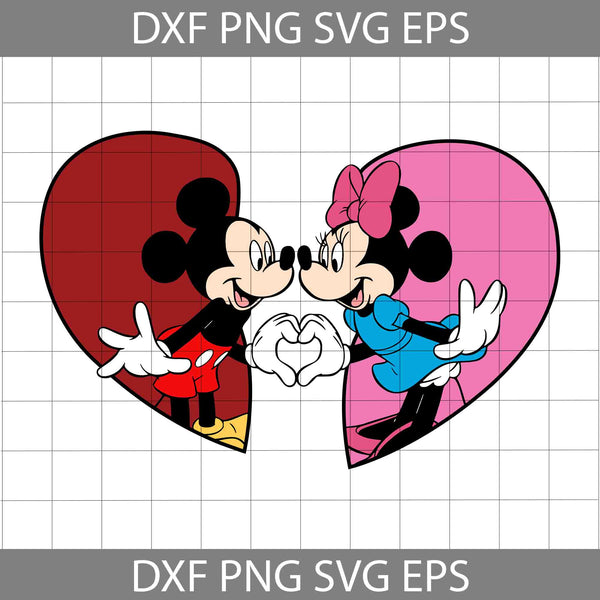 Couple Mouse Love Svg, Valentine Heart Svg, Mouse Svg, Cartoon Svg, Valentine's Day Svg, Cricut File, Clipart, Svg, Png, Eps, Dxf