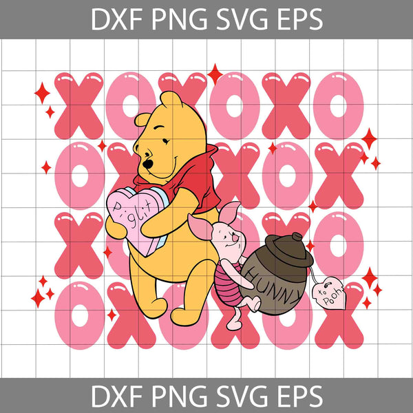 Valentine XOXO Bear Svg, Valentine’s Day Svg, Cartoon Svg, Cricut File, Clipart, Svg, Png, Eps, Dxf