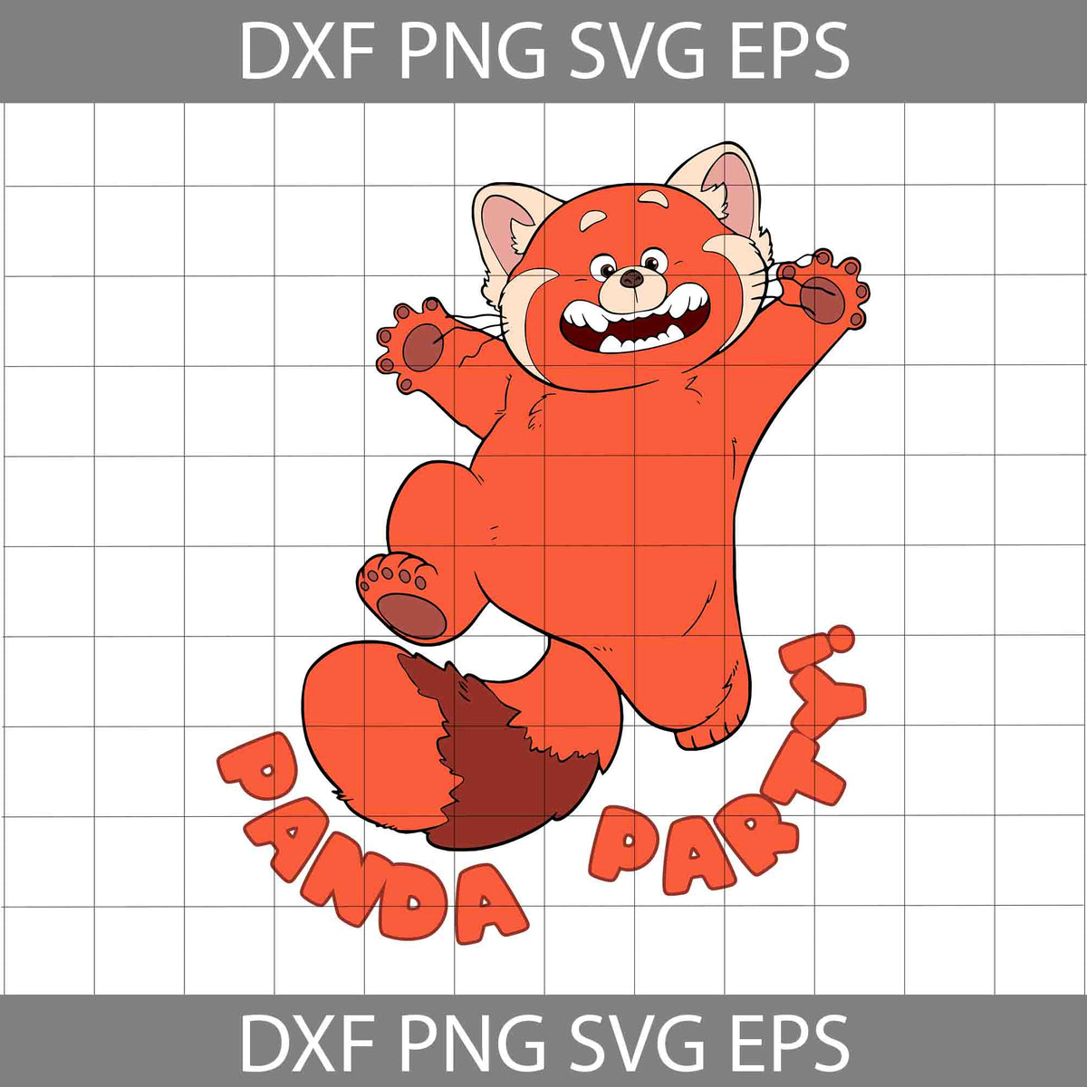 Panda Party Svg, Funny Red Panda Svg, Turning Red Svg, Cartoon Svg ...