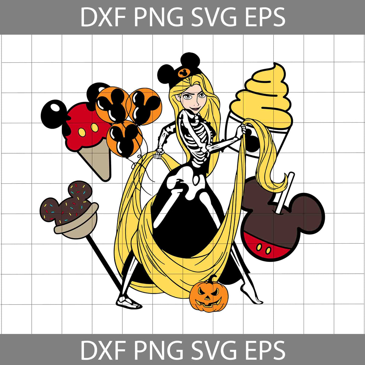 Snacks Svg, Rapunzel Princess Skeleton Svg, Tangled Svg, Cartoon Svg ...