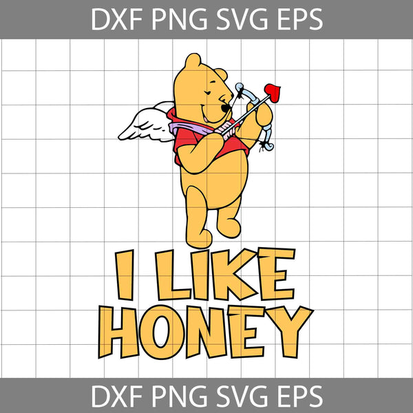 Bear Svg, Bear Honey Svg, Cartoon Svg, Valentine's Day Svg, Cricut File, Clipart, Svg, Png, Eps, Dxf