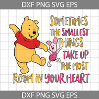 Bear Svg, Smallest Things Take Up The Most Room In Your Heart Svg, Cartoon Svg, Cricut File, Clipart, Svg, Png, Eps, Dxf