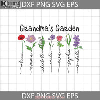 Personalized Grandmas Garden Svg Birth Month Flowers Clipart Mothers Day Cricut File Png Eps Dxf