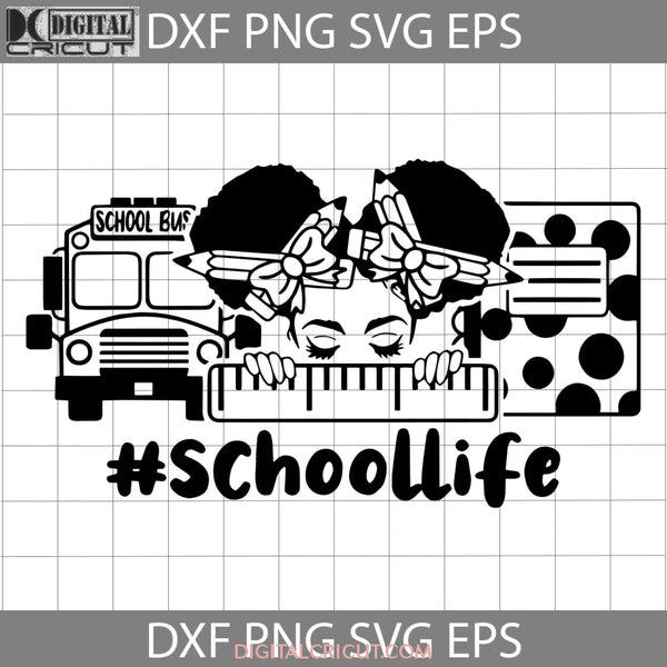 School Life Svg Peeking Girl Afro Puffs Svg Back To Cricut File Clipart Png Eps Dxf