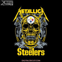 Skull Metallica Pittsburgh Steelers Svg, Cricut File, Clipart, NFL Svg, Football Svg, Sport Svg, Love Football Svg, Skull Svg, Png, Eps, Dxf