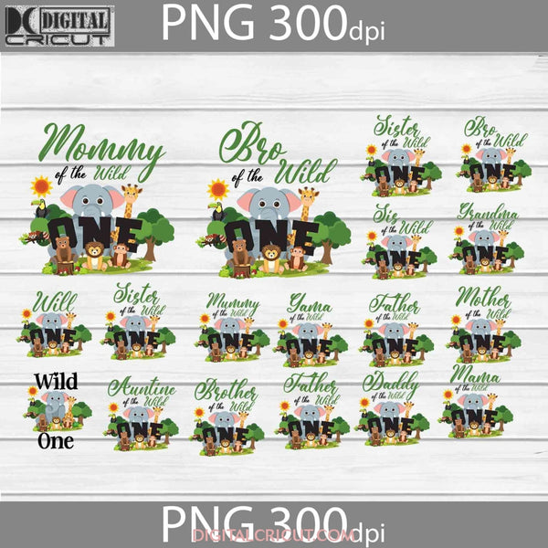 Wild Of The One Birthday Family Png Bundle Sublimation Zoo Animal Jungle Safari Animals Digital