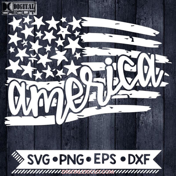 4Th Of July America Svg Flag Grunge Cut File Design