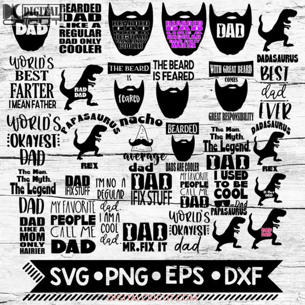 70 Fathers And Dad Gifts Funny Sayings Bundle Gift Beards Svg Png File