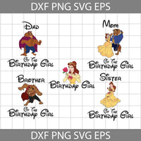 Bundle Family Birthday Girl Svg, Beauty And The Beast Birthday Svg, Belle Birthday Svg, Prince Birthday Svg, Cartoon Svg, Birthday Svg, Cricut File, Clipart, Svg, Png, Eps, Dxf