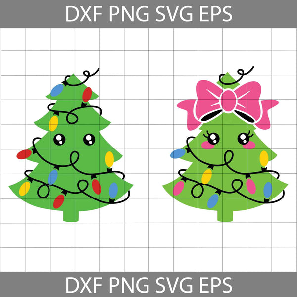 Christmas Tree With Lights SVG, Christmas Tree Svg, Christmas Svg, Cricut File, Clipart, Svg, Png, Eps, Dxf