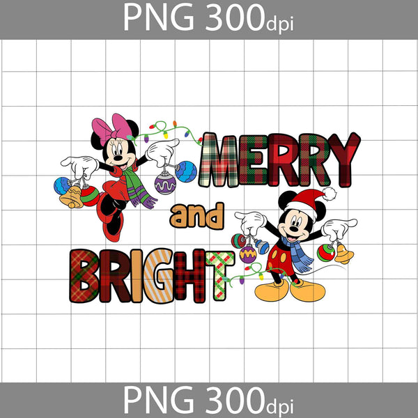 Merry And Bright Png, Christmas Png, Gift Png, Png Digital Images 300dpi