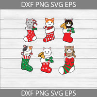 Cat In Christmas Socks Svg, Christmas Svg, Cat Svg, Christmas Svg, Gift Svg, Cricut File, Clipart, Svg, Png, Eps, Dxf