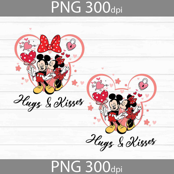 Hugs & Kisses Png, Matching Couple Png, Sublimation, Valentine's Day Png, Gift Png, Png Digital Images 300dpi