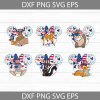 Bambi Svg, Thumper svg, Mickey Mouse Ears Svg, Bundle, 4th Of July Svg, Independence Day Svg, America Svg, Cricut File, Clipart, Svg, Png, Eps, Dxf