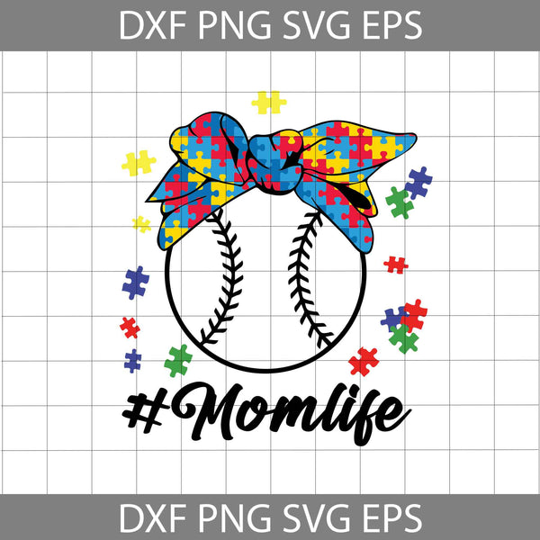 Momlife Svg, Baseball Autism Bandana SVg, Baseball Mom Svg, Mother's Day Svg, Cricut File, Clipart, Svg, Png, Eps, Dxf