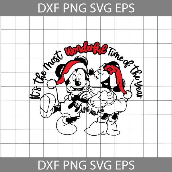 It’s The Most Wonderful Time Of The Year Mickey Svg, Mickey And Minnie Santa Svg, Christmas SVg, Gift SVg, Cricut File, Clipart, Svg, Png, Eps, Dxf