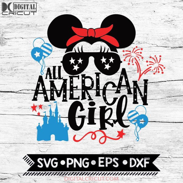 Disney All American Girl Svg Minnie Mouse Vacation Hand Lettered Vacation Commercial Use Svg