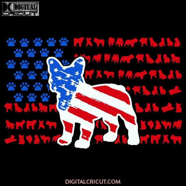 America Pug Dog Svg Files For Silhouette Cricut Dxf Eps Png Instant Download3