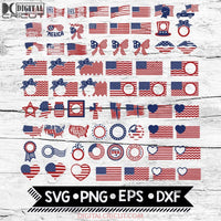 American Flag Svg Bundle Patriotic 4Th Fourth Of July Svg Dxf Eps Png Format Layered Cutting Files