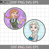 Anna And Elsa Svg Cartoon Cricut File Clipart Png Eps Dxf