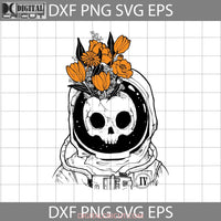 Astronaut Skull With Pumpkin Flower Halloween Svg Cricut File Clipart Svg Png Eps Dxf