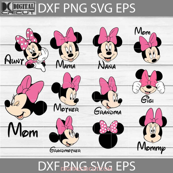 Aunt Svg Mom Gigi Grandma Mommy Mother Nana Grandmother Minnie Bundle Cricut File Clipart Png Eps