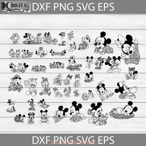 Baby Mickey And Minnie Mandala Svg Bundle Cartoon Cricut File Clipart Png Eps Dxf